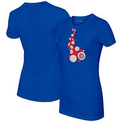 Girls Toddler Tiny Turnip Royal Chicago Cubs Girl Teddy Fringe T-Shirt