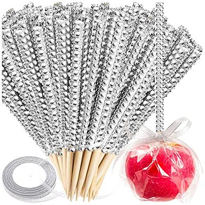 100 Pieces Disposable Plastic Round Top Crystal Swizzle Sticks Glitter  Plastic Swizzle Sticks Cocktail Coffee Drink (Silver, Gold, Red)