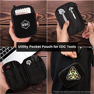 VE18 EDC Pocket Organizer Pouch, Velcro Pouch for Everyday Carry - Black
