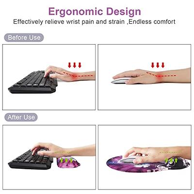 Ergonomic Memory Foam Mouse Pad Wrist Rest Support Wrist Cushion Support - Lightweight Rest Mousepad for Mouse, Pain Relief, at Home or Work