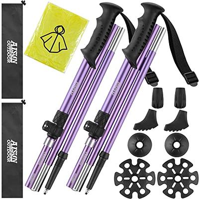 AISUNOURDOOR Lightweight Adjustable Trekking Poles, Aluminum