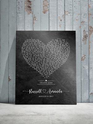 Song Lyrics Wall Art With QR Code Gift for Husband Christmas 