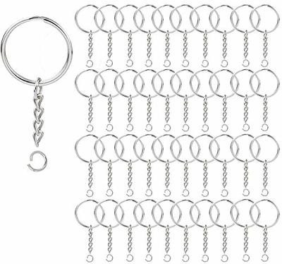 Sasylvia 100 Pcs Keychain Rings with Chain Key Chain Making Kit Include  Split Key Ring with Chain, Open Jump Rings, Lobster Clasp, Keychain Ring  for