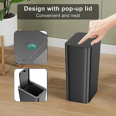 Black Pop-Up Trash Bin