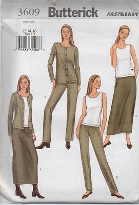 Butterick Pattern Misses' Top, Dress, Caftan, Jumpsuit and Pants, Y (XS, S,  M) 