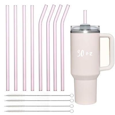 Glass Straw With Flower Shatter Resistant Bend Straws Reusable Straws Kit  With Cleaning Brush For Tumblers Coffee Mugs Mason