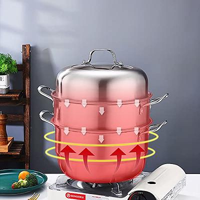 3Tier Stainless Steel Steamer Steam Pot Cooker Pan Hot Pot Home Kitchen  Cookware