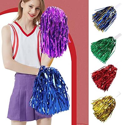 Cheerleading Pom Poms with Handle for Team Spirit Sports Dance Cheering  Kids Adults Foil Plastic Metallic Cheerleader Pom Poms Blue - Yahoo Shopping