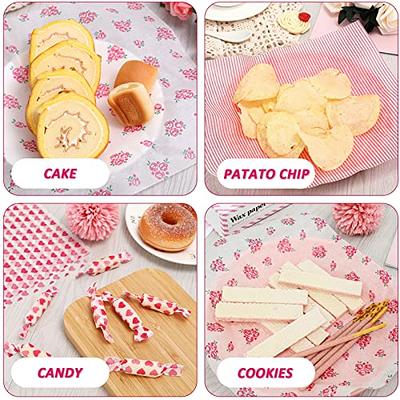 100 Pcs Valentine's Day Wax Paper for Food, Wax Paper Sheets Deli Paper  Sandwich Wrap Candy Cookies Wraps, Waterproof Oil-proof Picnic Basket  Liners