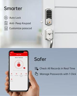 Smart Door Locks, SMONET WiFi Smart Lock, Keyless Entry Door Lock, Digital  Electronic Keypad Deadbolt, Bluetooth Touchscreen Auto Lock with Gateway  Hub Work with Alexa for Home Security 