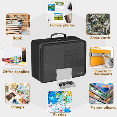 novelinks Transparent 4 x 6 Photo Cases and Clear Craft Keeper with  Handle - 16 Inner Cases Plastic Storage Container Box (Multi-Colored) :  : Home