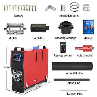 5KW Diesel Heater with LCD Switch + Silencer for RV Car Van Truck Boat  Diesel Air Heater-Maxpeedingrods