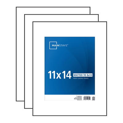 Mainstays 11x14 Matted to 8x10 Front Loading Picture Frame, Black, Set of 3  - Yahoo Shopping