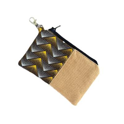 Brown African Fabric Small Pouch Bag for Ladies