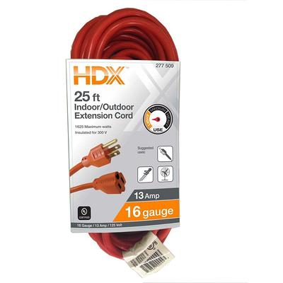 HDX 50 ft. 16/3 Light Duty Indoor/Outdoor Extension Cord, Orange HD#277-517  - The Home Depot