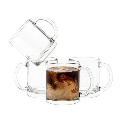 Vikko Clear Coffee Mug Glass, 10.75 Ounce Clear Glass Coffee Mugs, Coffee  Glass Mug, Clear Glass