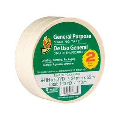 3M - 201+ 2 x 60yd General Use 201+ Masking Tape - 2 in. (W) x