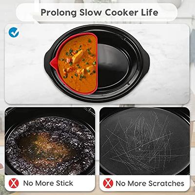 MMH Slow Cooker Divider Liner Fit for Crockpot & Hamilton Beach 6-7 Quart,  Silicone Crock Pot Cooking Liners Inserts, Reusable & Leakproof, BPA Free, Dishwasher Safe