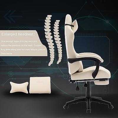 OHAHO Gaming Chair Computer Chair with Footrest and Lumbar Support, Height  Adjustable Game Chair with 360° Swivel Seat and Headrest and for Office or  Gaming (Beige) - Yahoo Shopping