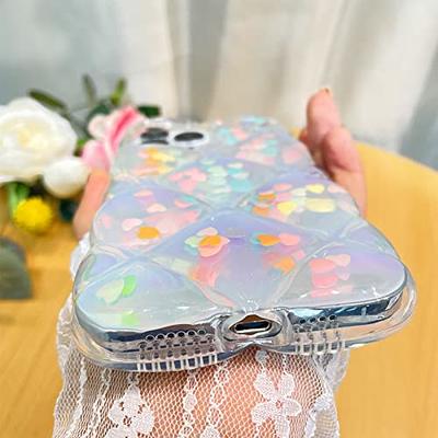 Teageo for iPhone 13 Pro Max Case Clear Cute Women Girls Glitter Pattern  Plating Phone Case Silicone Full Camera Protection Shockproof Bumper Back