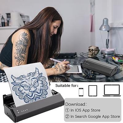 M08f Tattoo Stencil Printer, Wireless Thermal Machine For Transfer Paper,  Suitable For Tattoo Design Printing