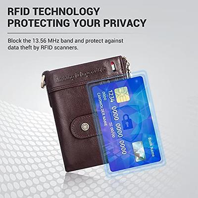 gzcz Chain Wallets for Men with Zipper Genuine Leather Bifold Rfid Blocking  Card Holder Coin Pocket Wallet - Yahoo Shopping