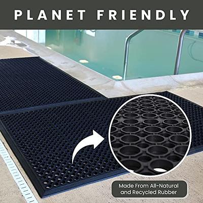 ROVSUN Rubber Floor Mat with Holes, 36''x 60'' Anti-Fatigue/Non-Slip  Drainage Mat, for Industrial Kitchen Restaurant Bar Bathroom Utility Garage  Pool