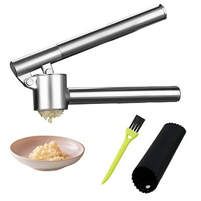 Garlic Press with Soft Easy-Squeeze Ergonomic Handle Professional Zinc  Alloy Grade Garlic Crusher Garlic Tools Kitchen, Easy Squeeze Ginger  Mincer, Easy To Clean 
