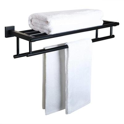 Tierney Modern Stainless Steel Matte Black Bathroom Shelf Wall Mounted