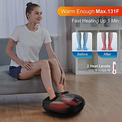 Comfier Shiatsu Foot Massager with Heat, Kneading Rolling Compression Feet  Massage Machine for Circulation Plantar Fasciitis Neuropathy Pain, Size up