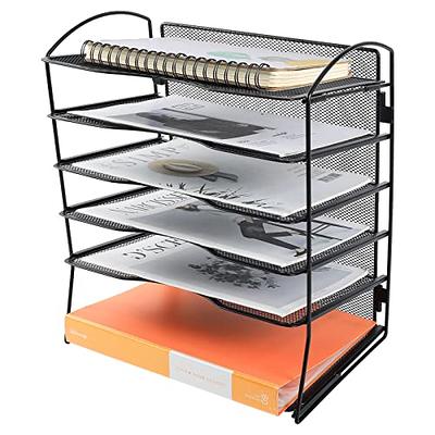 SANRUI 2-Tier Paper Letter Tray Organizer with Sliding Drawer,Stackable  Desk Organizer,Acrylic Paper Tray,Paper Organizer for Office,Home or