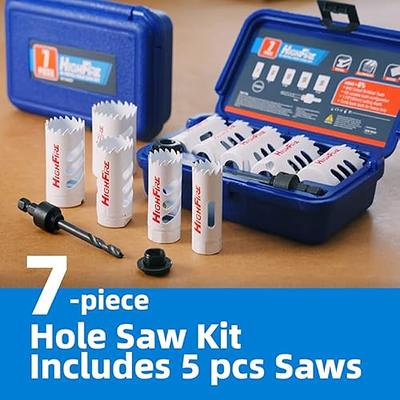 HIGHFIRE Bi-Metal Hole Saw Kit, 7-Piece Hole Saw Set 7/8,1,1-1/8,1-1/4  and 1-1/2 Hole Saw with Mandrels for Metal, Wood, Plastic, PVC and Drywall  - Yahoo Shopping
