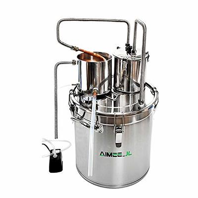 VEVOR Alcohol Still 5 Gal 19L Water Alcohol Distiller Copper Tube With  Circulating Pump Home Brewing Kit Build-in Thermometer for DIY Whisky Wine