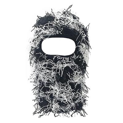 Balaclava Distressed Ski Mask Fuzzy Knitted Full Face Cold Weather  Windproof for Men Women One Size Blackwhite - Yahoo Shopping