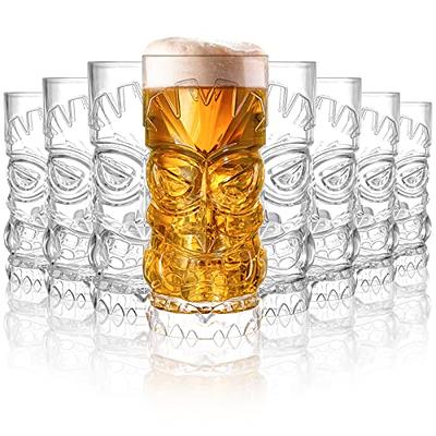 Viski Pacific Tiki Glasses Stackable Lowball DOF Tumblers, Tropical  Cocktail and Bar Gifts for Rum and Whiskey, 12 Oz, Set of 2