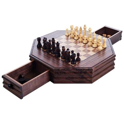 Hey! Play! Chess Set with Folding Wooden Board-Beginner'S Portable