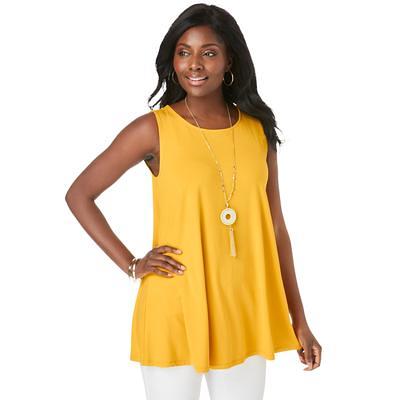 Plus Size Women's Swing Tunic by Jessica London in Natural Bold