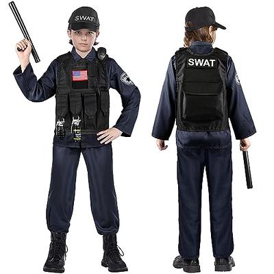 Luucio SWAT Police Officer Costume for Kids, Police Costume for