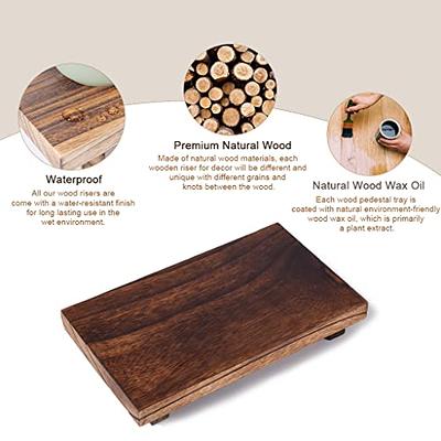Wooden Bathroom Tray, Soap Stand Wood Risers, Display Rack For