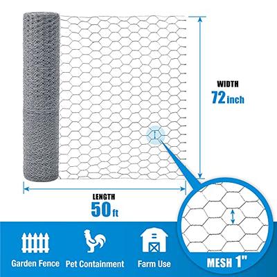 Chicken Wire Fence for Craft,13.78 x 118 Inch Lightweight Galvanized  Hexagonal Chicken Wire Netting, Chicken Wire Mesh for Garden Poultry,  Floral