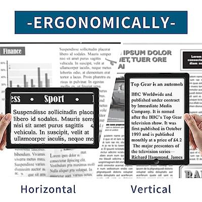 5X Full-Page Magnifying Glass for Reading, Handheld Lightweight Magnifier  Provide Large Page Viewing Area Perfect for Reading Small Prints and Low