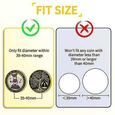 LuluCircle Coin Holder Keychain AA Medallion, Challenge Coin, Recovery Chip,  for 40mm chips, Black (2) - Yahoo Shopping