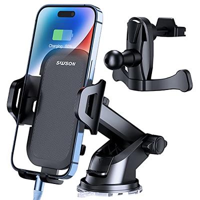 DesertWest Upgraded 2.0 Car Phone Holder Mount, [𝟭𝗦 𝗦𝐥𝐢𝐝𝐞 ] Simplest  Phone Mount for Car, Phone Holder Car for Dashboard/Windshield/Air Vent,  iPhone