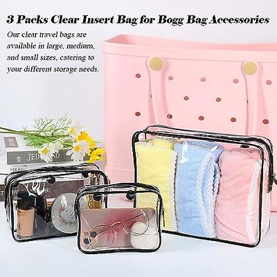 JOINDO 3 Packs Clear Insert Bag for Bogg Bag Accessories, Clear Cosmetic  Organizer Bags for Travel, Zipper Clear Makeup Bag Compatible with Bogg Bag,  Waterproof Clear Toiletry Insert Bags for Travel 