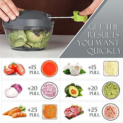 Ourokhome Manual Food Processor Vegetable Chopper, Portable Hand Pull  String Garlic Mincer Onion Cutter for Veggies, Ginger, Fruits, Nuts, Herbs,  etc., 2 Cup, Grey. - Yahoo Shopping
