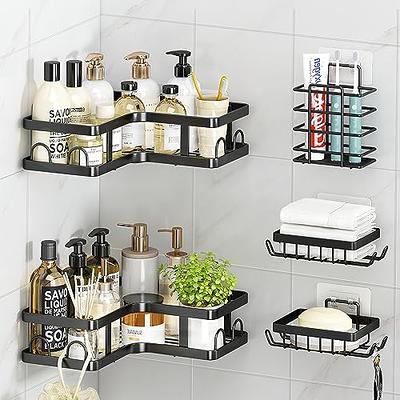 ATEMANS Shower caddy, 5-Pack Shower Shelf, Adhesive Shower