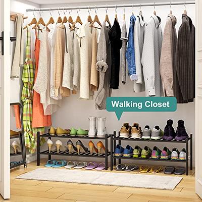 Shoe Rack for Closet, Stackable Shoes Rack Organizer Free Standing Shoe  Shelf for Entryway and Closet Hallway, Multifunctional Bamboo Rack 