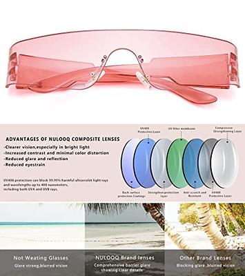  Trendy Rimless Futuristic Wrap Around Sunglasses Women