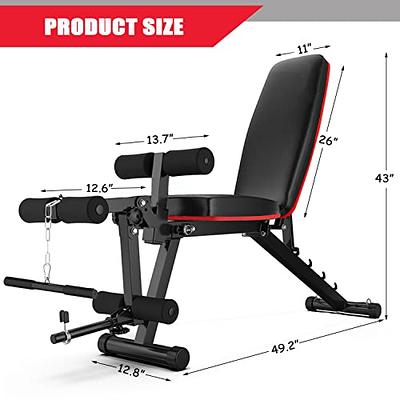 PASYOU Adjustable Weight Bench Full Body Workout Multi-Purpose Foldable  Incline Decline Exercise Workout Bench for Home Gym