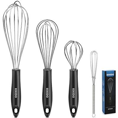 EEKEDO Stainless Steel Whisk, 4 Packs Wire Balloon Whisks Egg Beater,  Thicken Wire & Non-slip Handle Perfect for Cooking, Stirring, Beating and  Blending - Yahoo Shopping